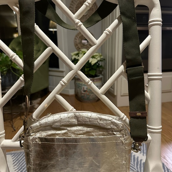 TRACOLLA CROSSBODY BAG LARGE Metallic Gold Platino - Picture 6 of 10